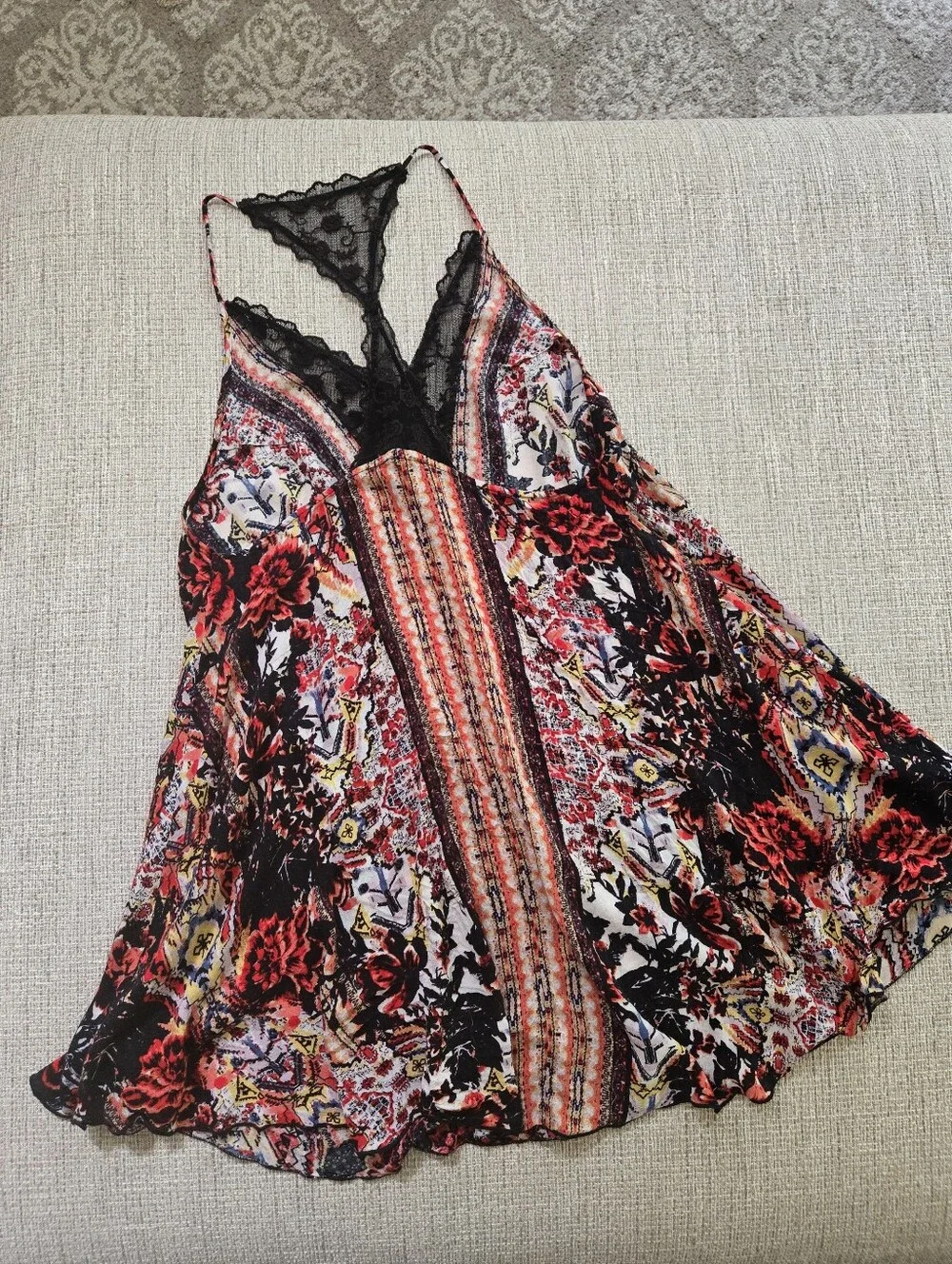 Free People Intimately Love Bird Printed Slip Dress